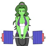  exercise green_hair green_skin marvel muscular_woman she-hulk strong_woman 