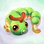  brown_eyes caterpie eric_proctor full_body gen_1_pokemon looking_at_viewer no_humans pokemon pokemon_(creature) signature solo 