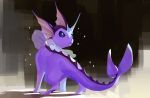  alternate_color bluekomadori closed_mouth creature creatures_(company) full_body game_freak gen_1_pokemon looking_back nintendo no_humans pokemon pokemon_(creature) purple shadow shiny_pokemon solo standing vaporeon 