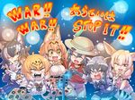  animal_ears backpack bag beast_wars black_hair blonde_hair blue_eyes bow bowtie breasts brown_eyes closed_eyes commentary_request common_raccoon_(kemono_friends) elbow_gloves fennec_(kemono_friends) fox_ears fox_tail fur_collar gloves grey_hair grey_wolf_(kemono_friends) hat hat_feather helmet high-waist_skirt jaguar_(kemono_friends) jaguar_ears jaguar_print kaban_(kemono_friends) kemono_friends long_hair long_sleeves medium_breasts microphone microphone_stand multicolored_hair multiple_girls music necktie one_eye_closed open_mouth pantyhose pith_helmet raccoon_ears raccoon_tail red_shirt serval_(kemono_friends) serval_ears serval_print serval_tail shirt short_hair short_sleeves singing skirt sleeveless sleeveless_shirt small_breasts smile striped_tail tail translation_request tsuki_wani two-tone_hair wolf_ears 