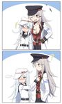  /\/\/\ 2girls ;d ? @_@ bad_id bad_pixiv_id black_gloves black_skirt blue_eyes blue_hair blush breasts brown_eyes cleavage cnm collarbone comic directional_arrow dressing embarrassed eyebrows_visible_through_hair full-face_blush gangut_(kantai_collection) gloves hair_between_eyes hair_ornament hairclip hammer_and_sickle hand_on_hip height_difference hibiki_(kantai_collection) jacket kantai_collection laughing long_hair long_sleeves looking_away looking_to_the_side medium_breasts multiple_girls no_bra one_eye_closed open_clothes open_mouth open_shirt pleated_skirt profile red_shirt shirt silver_hair skirt smile speech_bubble spoken_ellipsis star verniy_(kantai_collection) white_jacket 