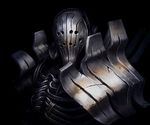  armor artist_name black_background helmet imlerith male_focus portrait simple_background solo the_witcher the_witcher_3 y.c.cheng 