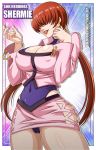  1girl breasts image_sample large_breasts pixiv_sample red_hair shermie smile the_king_of_fighters 