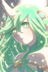  1girl alternate_costume alternate_eye_color alternate_hair_color alternate_hairstyle green_hair horn league_of_legends long_hair magical_girl solo soraka star_guardian_soraka very_long_hair 