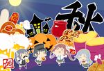  alcohol arare_(kantai_collection) arm_warmers asagumo_(kantai_collection) autumn bat beer bike_shorts black_hair black_legwear black_ribbon braid brown_hair buttons candy_apple castle dress fake_facial_hair fake_mustache food fox_mask full_body full_moon ghost grey_hair hair_ornament hair_ribbon hairband halloween hat jack-o'-lantern kantai_collection kasumi_(kantai_collection) kneehighs loafers long_hair mask moon multiple_girls neck_ribbon oktoberfest open_mouth pinafore_dress pleated_skirt potato pretzel pumpkin remodel_(kantai_collection) ribbon sausage school_uniform shirt shoes short_hair short_sleeves side_ponytail silver_hair single_braid skirt sleeveless sleeveless_dress smile suspenders sweet_potato takoyaki text_focus thighhighs tun twintails wavy_hair white_shirt yamagumo_(kantai_collection) 