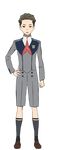  brown_hair darling_in_the_franxx full_body hair_slicked_back hand_on_hip male_focus mitsuru_(darling_in_the_franxx) official_art open_mouth school_uniform shorts sock_garters socks solo transparent_background 