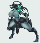  1girl breasts claws corruption full-package_futanari full_body futanari helmet huge_breasts large_penis large_testicles lewdreaper nyx_(warframe) solo testicles thick_thighs warframe wide_hips 