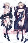  artoria_pendragon_(all) artoria_pendragon_(swimsuit_rider_alter) ass bare_shoulders bikini blonde_hair braid choker dakimakura fate/grand_order fate_(series) gloves grin gun hair_bun hair_ribbon handgun high_heels jacket_on_shoulders kodama_yuu looking_at_viewer multiple_views navel navel_cutout no_nipples panties panty_pull pistol ribbon saber_alter sample shoe_removed shoes single_shoe smile swimsuit thigh_strap thighhighs tiara underwear weapon yellow_eyes 