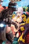  4boys anal armor blue_eyes breasts clothed_male_nude_female cum cum_in_ass double_penetration gangbang group_sex handjob helmet highres hmage jack_cooper large_breasts legion_(titanfall_2) mecha_musume multiple_boys multiple_handjob nude penis personification pubic_hair sex spread_legs testicles titanfall titanfall_2 torogao uncensored vaginal white_hair white_pubic_hair 
