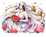  black_hair blue_eyes boa_hancock bodskih breasts bridal_veil cat cleavage collarbone dress earrings elbow_gloves flower gloves hand_in_hair hat holding holding_flower jewelry large_breasts long_hair looking_at_viewer necklace one_piece pink_flower red_flower shiny shiny_skin sleeveless sleeveless_dress smile snake_earrings solo strapless strapless_dress transparent_background veil very_long_hair white_dress white_gloves white_hat white_neckwear 