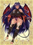  bare_shoulders black_legwear breasts copyright_request dark_skin demon_girl demon_tail demon_wings detached_sleeves feet full_body heart_tattoo highleg horns huge_breasts leotard long_hair looking_at_viewer open_mouth plump pubic_tattoo purple_hair solo souma_(ordures) standing succubus tail tan tattoo thighhighs toes very_long_hair wings 