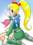  artist_request blonde_hair blue_eyes boots female gloves kamikita_keiko muteki_choujin_zambot_3 ponytail solo 