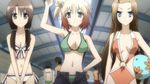  &gt;_o 10s 3girls animated animated_gif ball bikini blonde_hair blue_eyes breasts brown_eyes brown_hair cleavage green_eyes hair_ornament hiramatsu_taeko kore_wa_zombie_desu_ka? large_breasts long_hair looking_at_viewer medium_breasts mihara_kanami multiple_girls short_hair side_ponytail smile swimsuit yoshida_yuki 