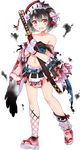  baba_(oshiro_project) black_hair flower full_body gloves hair_flower hair_ornament hat official_art oshiro_project oshiro_project_re red_eyes ririkuto short_hair solo standing sword torn_clothes transparent_background weapon white_gloves 