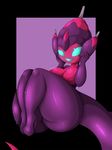  1girl 2017 ass black_background blue_eyes breasts collarbone dated full_body glowing_eyes hands_on_own_face hands_up high_heels highres large_breasts no_humans open_mouth pink_background pokemon pokemon_(creature) pokemon_ultra_sm shiny_skin signature simple_background smile solo suirano tail text thick_thighs two-tone_background ultra_beast wide_hips 