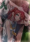  :d bangs bare_shoulders bench black_legwear blurry blush commentary_request dappled_sunlight day depth_of_field eyebrows_visible_through_hair from_above green_eyes green_neckwear grey_skirt hand_on_another's_head head_out_of_frame highres kneehighs kurosawa_dia kurosawa_ruby lap_pillow looking_at_viewer looking_up love_live! love_live!_sunshine!! lying multiple_girls neckerchief on_side one_side_up open_mouth outdoors park_bench pleated_skirt red_hair school_uniform serafuku shirt short_hair siblings sisters skirt sleeveless sleeveless_shirt smile solo_focus sunlight tareme uranohoshi_school_uniform white_shirt yellow_neckwear yuuki_(nijiiro_palette) 