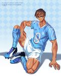  1boy bulge card_captor_sakura kaworu_(artist) kinomoto_touya male_focus soccer_uniform 