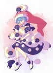  animal antinomy_of_common_flowers blue_hair closed_eyes doremy_sweet dress fang hat ko_kita nightcap pointy_ears pom_pom_(clothes) sheep smile tail touhou 