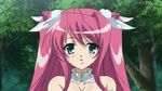  00s animated animated_gif areolae bouncing_breasts breasts covering_breasts embarrassed koihime_musou long_hair nipples pink_hair ryuubi 