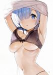  areola bra matsui_hiroaki pantsu re_zero_kara_hajimeru_isekai_seikatsu rem_(re_zero) screening see_through underboob undressing 