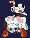  2 anal anus balls big_(disambiguation) blpanda blush butt cuphead_(character) cuphead_(game) cute game_(disambiguation) invalid_tag male mugman playing 