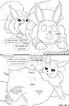  angry anthro belly black_and_white bulge comic eevee english_text feral fidchellvore happy looking_down malgam monochrome nintendo oral_vore pok&eacute;mon pok&eacute;mon_(species) soft sound_effects stomach text vee video_games vore 