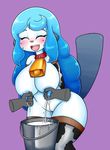  anthro anthrofied basketgardevoir bell_collar big_breasts blue_hair blue_nipples blush breast_milking breasts bucket celeste_(basketgardevoir) clothed clothing collar disembodied_hand duo female hair humanoid_hands lactating mammal milk mostly_nude mustelid nintendo nipples nude open_mouth open_smile oshawott pink_pussy pok&eacute;mon pok&eacute;mon_(species) pok&eacute;morph purple_background pussy simple_background skimpy small_waist smile solo_focus video_games voluptuous wide_hips 