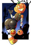  2017 big_butt butt butt_pose candy captainanaugi fan_character female floating_head food fruit graveyard halloween holidays humanoid looking_at_viewer monster not_furry one_eye_closed pumpkin solo wink 