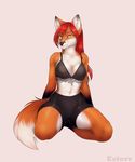  aeril_(helios) anthro bra canine clothed clothing esterr_(artist) female fox fur hair kneeling looking_at_viewer mammal simple_background solo underwear wide_hips 