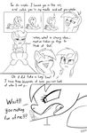  2017 applejack_(mlp) black_and_white comic cutie_mark dialogue duo earth_pony english_text equine eyes_closed female feral freckles friendship_is_magic hair hi_res horse line_art macro mammal monochrome my_little_pony open_mouth pegasus pony ponythroat rainbow_dash_(mlp) restrained smile text wings 