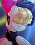  2017 absurd_res clothed clothed_feral clothing equine female feral fluffymaiden hair hair_bow hair_over_eyes hair_ribbon hi_res mammal multicolored_hair my_little_pony my_little_pony_the_movie pegasus ribbons solo songbird_serenade_(mlp) two_tone_hair wings 