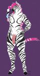  2017 animal_genitalia animal_penis anthro big_breasts breasts dickgirl equine equine_penis flaccid hair intersex looking_at_viewer mammal model_sheet nipples penis saberhorn simple_background smaller_version_at_source smile solo zebra 