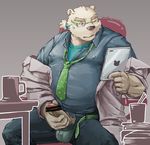  bear censored clothed clothing male male_focus mammal masturbation nipples partially_clothed penis polar_bear rave(housamo) solo tokyo_afterschool_summoners 
