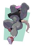  angry anthro big_breasts bigdad breasts clothing female footwear mammal muscular muscular_female mutating nipple_bulge open_mouth rat rodent shoes solo torn_clothing veiny_muscles 
