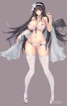  absurdres bangs bikini black_hair blush breasts closed_mouth collarbone commentary_request covered_nipples cowboy_shot etidekailo flower girls_frontline groin hair_flower hair_ornament hairband highres large_breasts long_hair looking_at_viewer navel pubic_hair pubic_hair_peek qbz-95_(girls_frontline) see-through shawl smile solo stomach swimsuit thighhighs very_long_hair wet wet_clothes wet_swimsuit white_bikini white_hairband white_legwear yellow_eyes 
