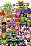  6+boys 90s absurdres alien android android_20 armor babidi black_hair broly brothers burter cape captain_ginyu cell_(dragon_ball) cell_junior cooler&#039;s_armored_squadron cooler_(dragon_ball) demon doore dr_gero dragon_ball dragonball_z evil fangs frieza ginyu_force guldo hat highres horns janemba jeice legendary_super_saiyan long_hair looking_at_viewer majin_buu multiple_boys muscle neiz perfect_cell piccolo_daimaou recoome salza shinomiya_akino slit_pupils smile standing super_saiyan team tongue_out upper_body 