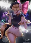  2017 anthro anthrofied burgerkiss clothed clothing equine female fireworks hair hair_bow hair_over_eyes hair_ribbon hi_res holding_object horse mammal microphone multicolored_hair multicolored_tail my_little_pony my_little_pony_the_movie open_mouth pony ribbons solo songbird_serenade_(mlp) translucent transparent_clothing two_tone_hair 