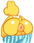  anthro anus balls big_anus big_butt butt clothed clothing edit koopa koopa_troopa male mario_bros nintendo partially_clothed puffy_anus reptile scalie simple_background solo toony turtle undressing video_games white_background yowesephth 