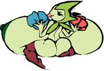  anthro big_breasts breasts butt clothed clothing flora_fauna flower green_skin huge_breasts humanoid hyper hyper_breasts legwear nintendo nipples plant pok&eacute;mon pok&eacute;mon_(species) rose roselia simple_background sketch solo thigh_highs thong tongue tongue_out topless video_games white_background wolflance 