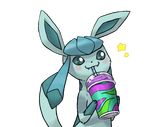  :3 alpha_channel ambiguous_gender animated beverage blush cute digital_media_(artwork) drinking eeveelution feral food fur glaceon happy holding_object loop nintendo pok&eacute;mon pok&eacute;mon_(species) simple_background smile solo star straw teeth transparent_background unknown_artist video_games 