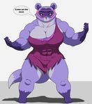  anthro big_breasts breasts dialogue english_text eyewear female ferret glasses hi_res hyper hyper_muscles looking_at_viewer mammal muscular muscular_female mustelid penn_zero:_part-time_hero sashi_kobayashi solo speech_bubble text xxsparcoxx 