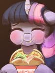  burger eating equine eyes_closed female food friendship_is_magic horn lumineko mammal my_little_pony solo twilight_sparkle_(mlp) unicorn 