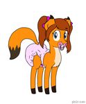  abdl animated canine cute diaper equine female fox hybrid killian_joy looking_at_viewer loop mammal pacifier pigtails simple_background solo sunnyside white_background 