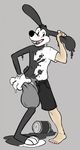  clothing cubi gloves lagomorph male mammal merging old_toon paint rabbit solo symbiote toony transformation 