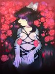  2017 ami0 anthro blush bound breasts collar digital_media_(artwork) eyes_closed female fish flower hair marine nipples nude open_mouth plant reki_(pup-hime) rope rope_bondage rope_harness shark solo 