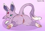  2017 anus arya_(hexeix) blep blue_eyes blush butt eeveelution espeon female feral forked_tail fur gem hexeix looking_at_viewer looking_back nintendo pawpads paws pok&eacute;mon pok&eacute;mon_(species) presenting presenting_anus presenting_pussy purple_fur pussy pussy_juice raised_tail signature smile smirk solo tongue tongue_out video_games 
