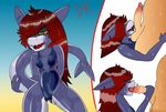  2017 anthro balls beach bite breasts clothed clothing cub desertkaiju digital_media_(artwork) duo erection faceless_male female fish human human_on_anthro interspecies looking_at_viewer male male/female mammal marine open_mouth outside sand seaside sex shark sharp_teeth sheer_clothing simple_background smile solo standing swimsuit teeth translucent transparent_clothing wet young 