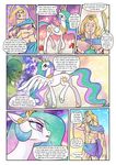  2017 anon apollo blonde_hair blood blue_eyes cake comic cutie_mark deity dialogue digital_media_(artwork) english_text equine eyes_closed feathered_wings feathers female feral food friendship_is_magic hair hi_res horn horse human magic male mammal multicolored_hair muscular muscular_male my_little_pony nude open_mouth pencils_(artist) pony pose princess_celestia_(mlp) purple_eyes star text tongue winged_unicorn wings 