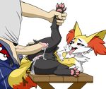  2017 4_toes anthro anus balls blush braixen breasts butt canine claws cum cum_in_pussy cum_inside cum_on_butt digital_media_(artwork) digitigrade drooling erection female fenix31_(artist) fluff-kevlar fur human human_on_anthro humanoid_penis inner_ear_fluff interspecies lying male male/female mammal nintendo nipples nude on_table open_mouth panting pawpads paws penis pok&eacute;ball pok&eacute;mon pok&eacute;mon_(species) pok&eacute;philia pussy saliva sex short_stack size_difference small_breasts smile table toes tongue tongue_out video_games 