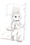  2017 ambiguous_gender astronaut cat clothing cute english_text fan_character feline flag mammal senz simple_background solo space spacesuit suit text white_background 